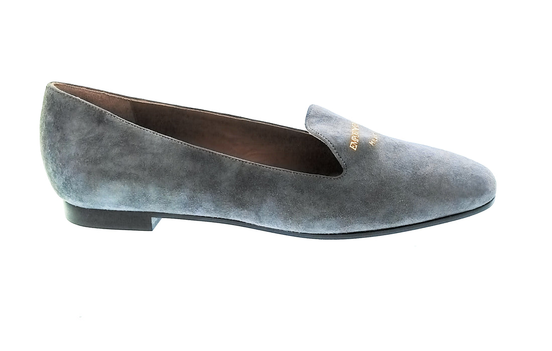 Emporio Armani Women's Anthracite Suede Loafers-6.5