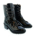Emporio Armani Women's Black Patent Combat Boots-7.5