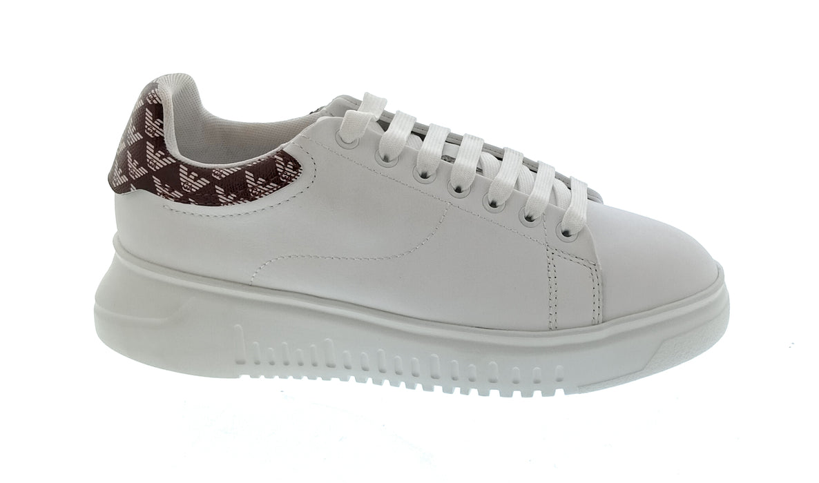 Emporio Armani Women's White Leather Low-Top Sneakers-6.5