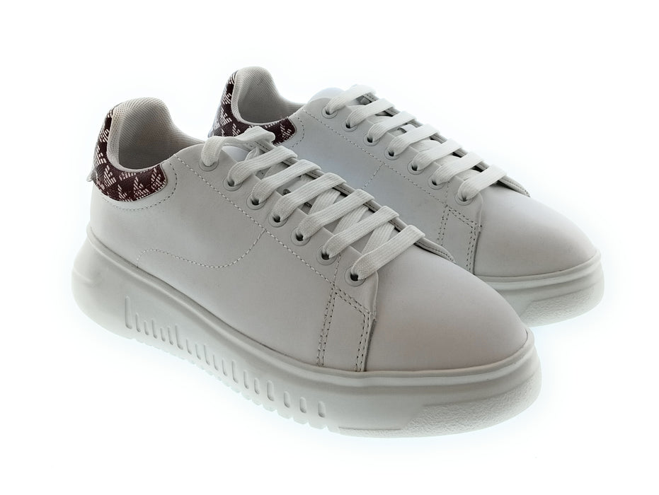 Emporio Armani Women's White Leather Low-Top Sneakers-6.5
