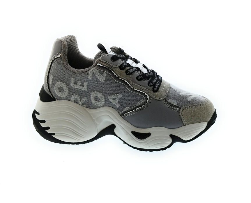Emporio Armani Women's Grey Chunky Logo Sneakers-6.5