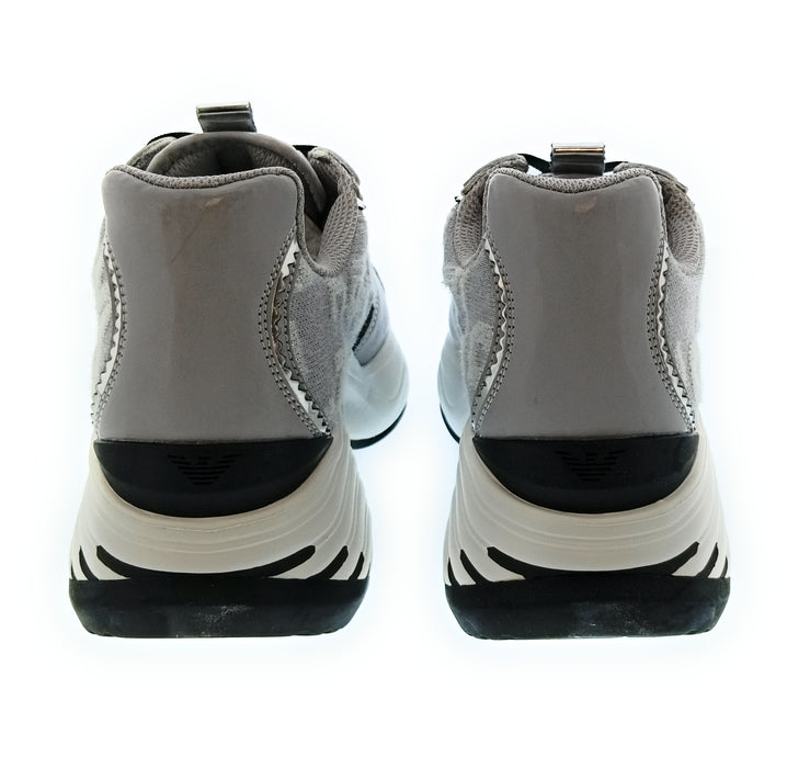 Emporio Armani Women's Grey Chunky Logo Sneakers-6.5