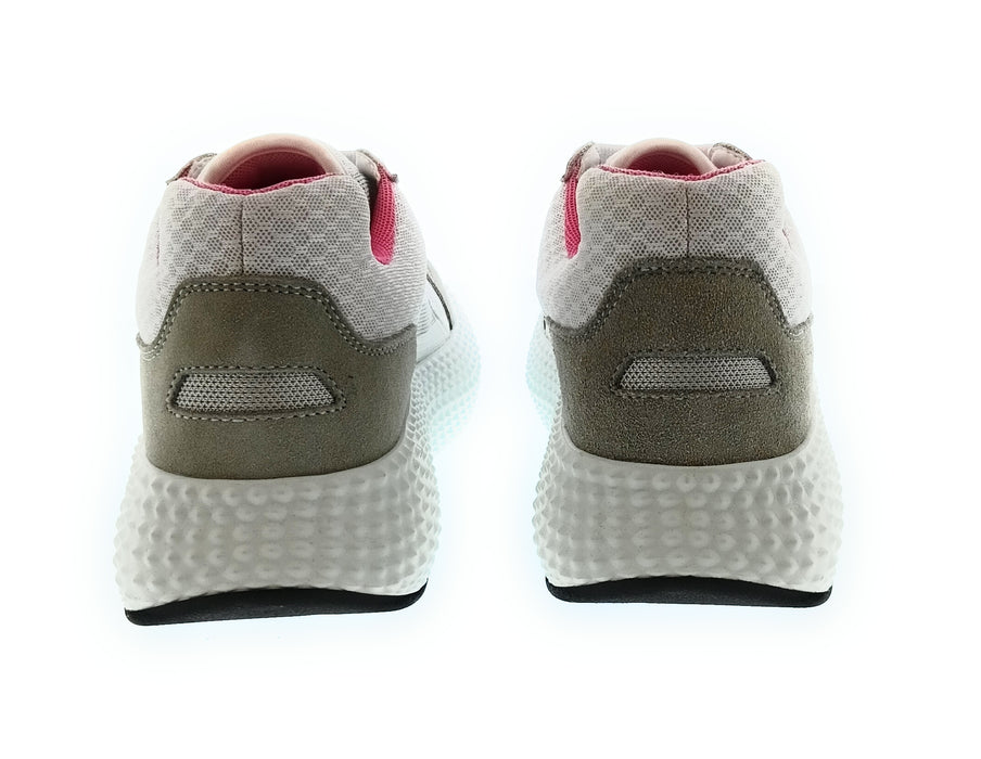 Emporio Armani Women's White Grey Textured-Sole Sneakers-6.5