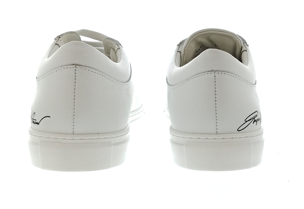 Emporio Armani Women's White Signature Leather Sneakers-