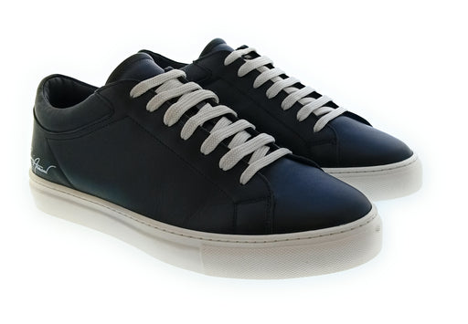 Emporio Armani Women's Black Signature Leather Sneakers-7