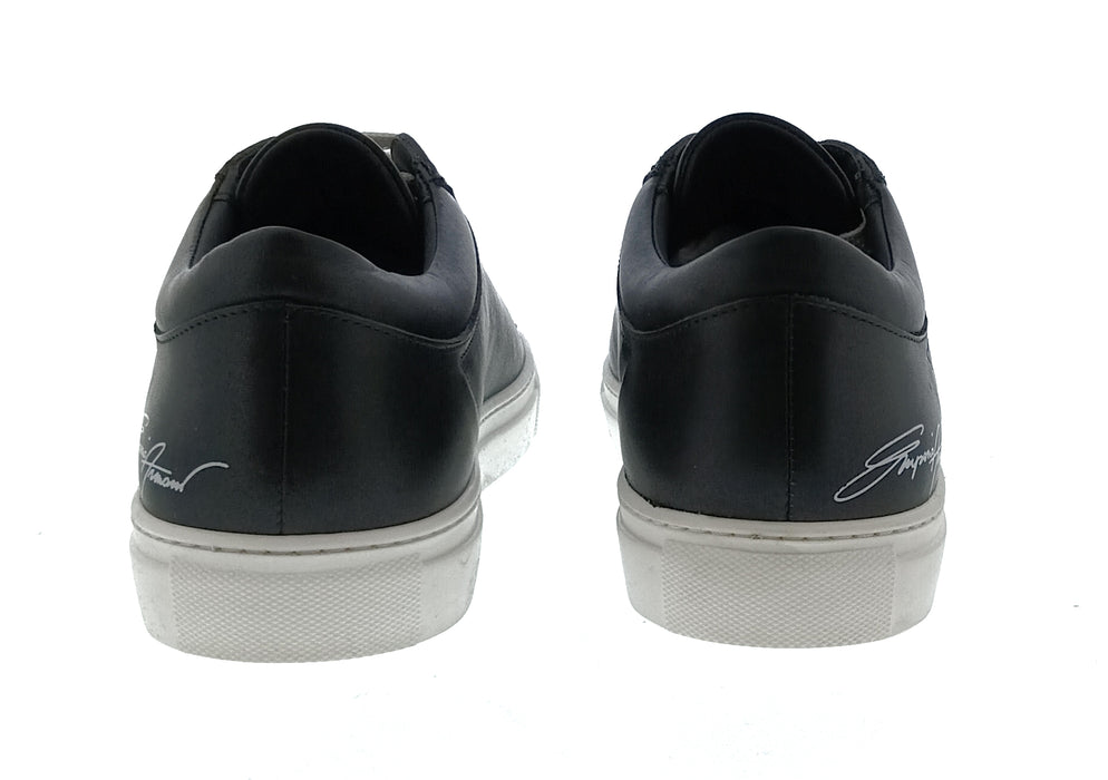 Emporio Armani Women's Black Signature Leather Sneakers-7