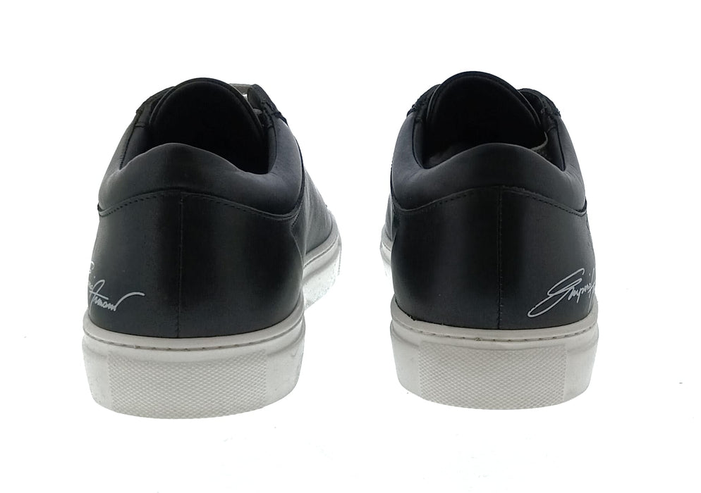 Emporio Armani Women's Black Signature Leather Sneakers-
