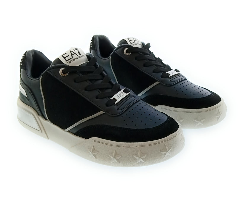 Emporio Armani Women's Black Metallic-Accent Chunky Sneakers-