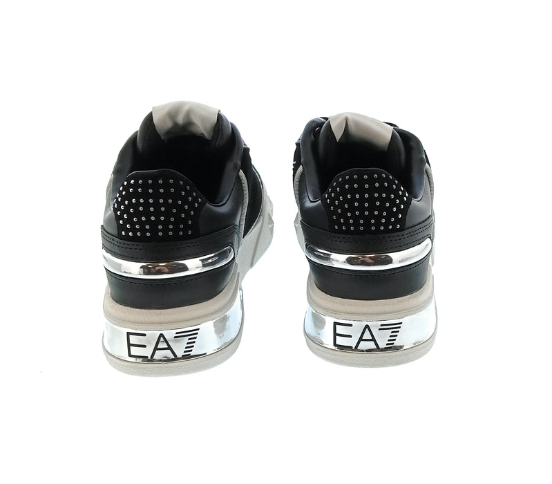 Emporio Armani Women's Black Metallic-Accent Chunky Sneakers-