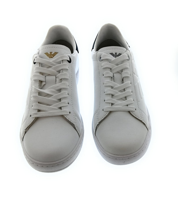 Emporio Armani Women's White Black Logo Low-Top Sneakers-7