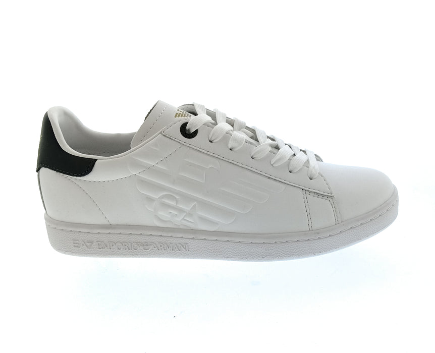 Emporio Armani Women's White Black Logo Low-Top Sneakers-7