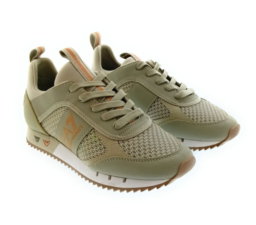 Emporio Armani Women's Beige Mesh Runner Sneakers-6