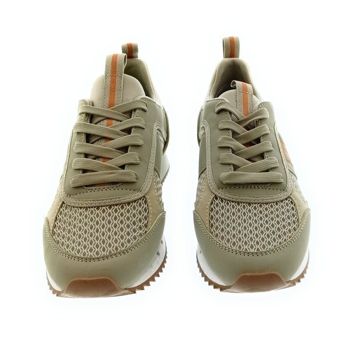 Emporio Armani Women's Beige Mesh Runner Sneakers-6