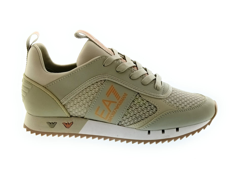 Emporio Armani Women's Beige Mesh Runner Sneakers-6