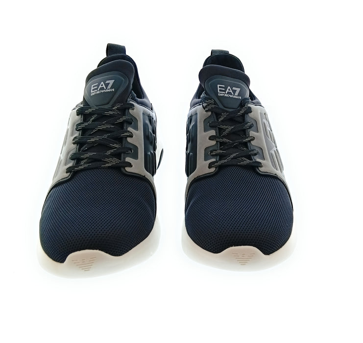 Emporio Armani Women's Black Grey Logo Runner Sneakers-8.5