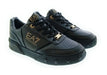 Emporio Armani Women's Black Leather Logo Low-Top Sneakers-6.5