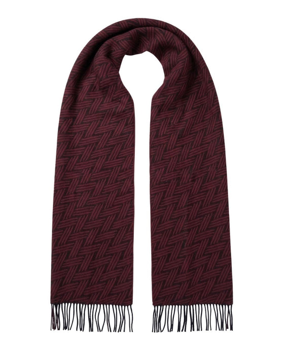 Lanvin Red Rich Burgundy 100% Cashmere Scarf