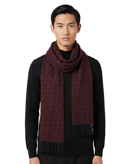 Lanvin Red Rich Burgundy 100% Cashmere Scarf