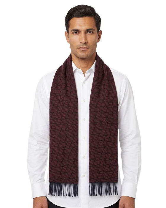 Lanvin Red Rich Burgundy 100% Cashmere Scarf