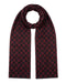 Lanvin Red Elegant Black with Modern Striped 100% Wool Scarf