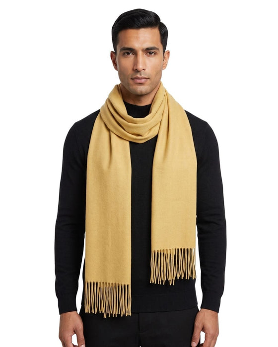 Lanvin Yellow Luxurious Modern 100% Cashmere Scarf