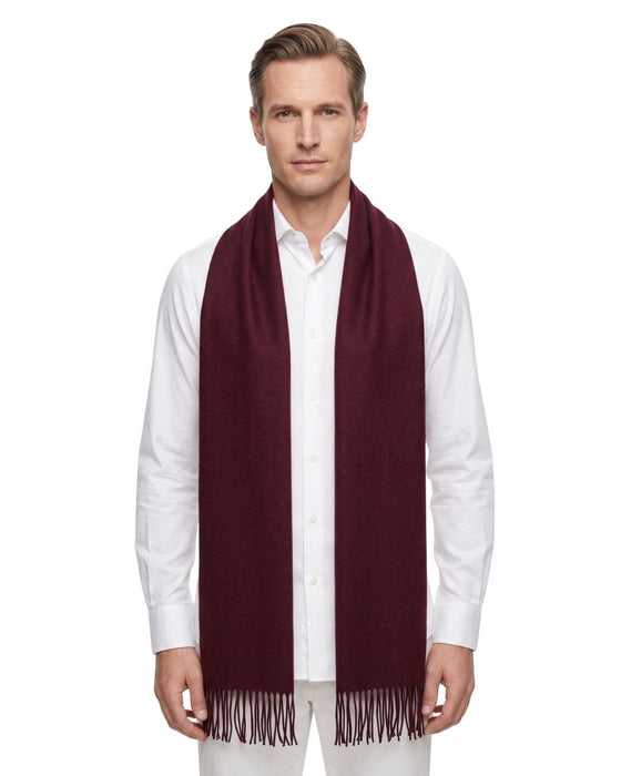 Lanvin Burgundy Luxurious Modern 100% Virgin Wool Scarf