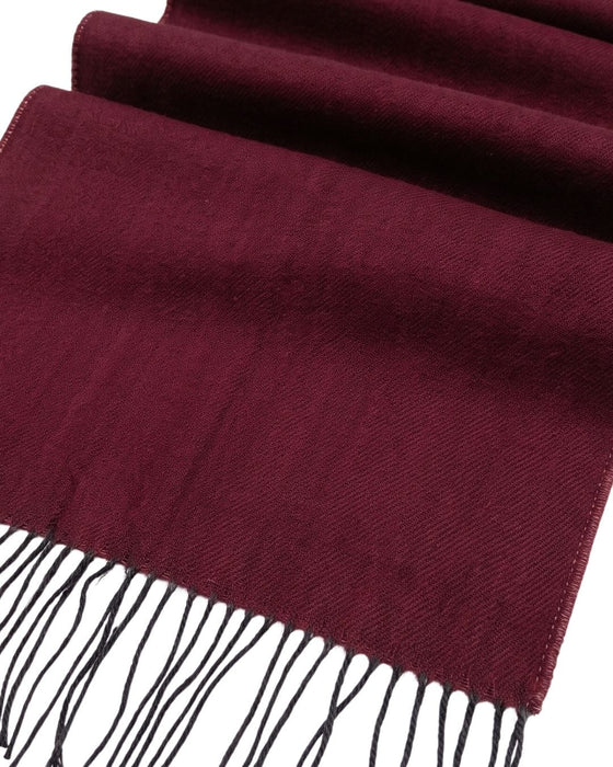 Lanvin Burgundy Luxurious Modern 100% Virgin Wool Scarf