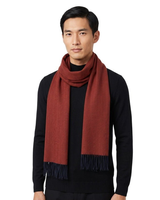 Lanvin Bright Red Luxurious Modern 100% Virgin Wool Scarf