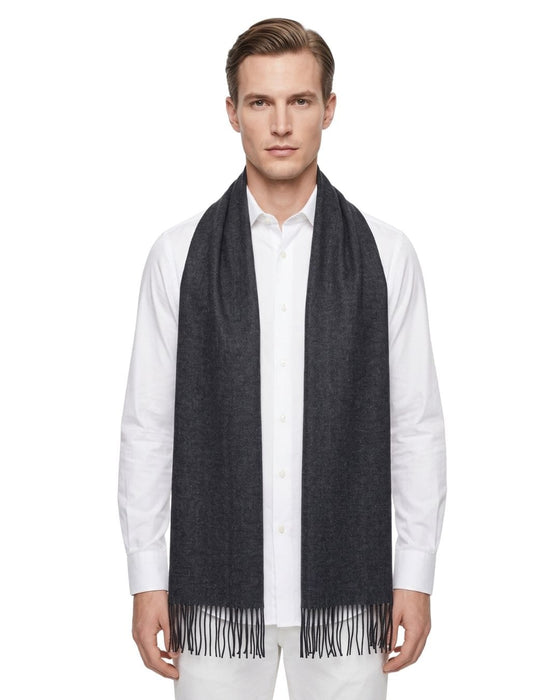Lanvin Black Luxurious Modern 100% Wool Scarf