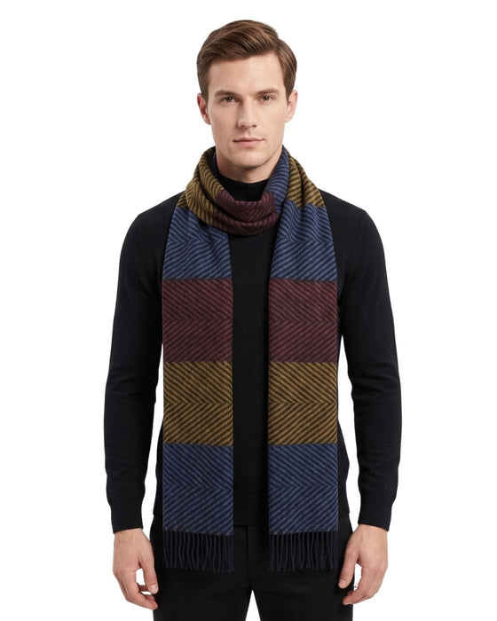 Lanvin Brown Luxurious Modern 100% Wool Scarf