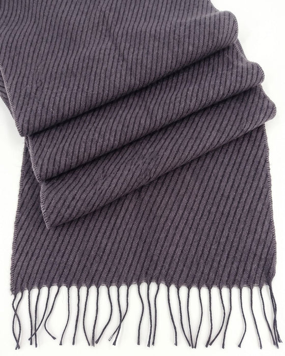 Lanvin 100% Wool Scarf – Elegant Purple Fringed Wrap