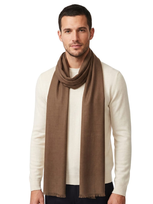 Lanvin 100% Cashmere Scarf – Classic Brown Wrap, Ultra-Soft Luxury