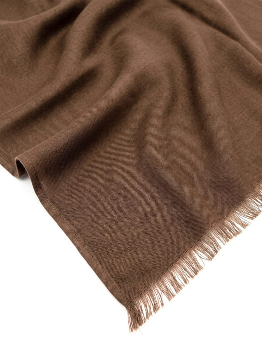 Lanvin 100% Cashmere Scarf – Classic Brown Wrap, Ultra-Soft Luxury