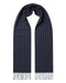 Lanvin 100% Wool Scarf – Black Pinstripe Design, Lightweight