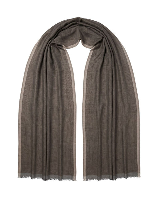 Lanvin Linen-Cotton Blend Scarf – Lightweight Brown Wrap,  Breathable Design
