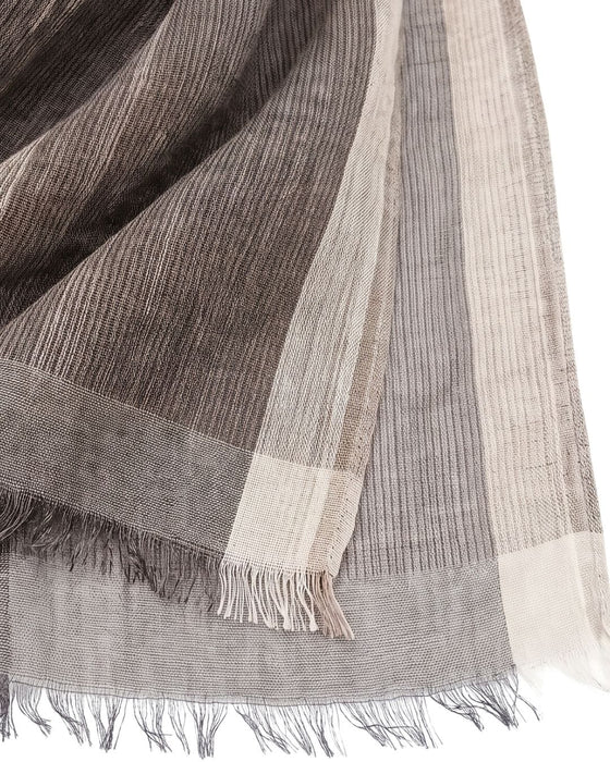 Lanvin Linen-Cotton Blend Scarf – Lightweight Brown Wrap,  Breathable Design