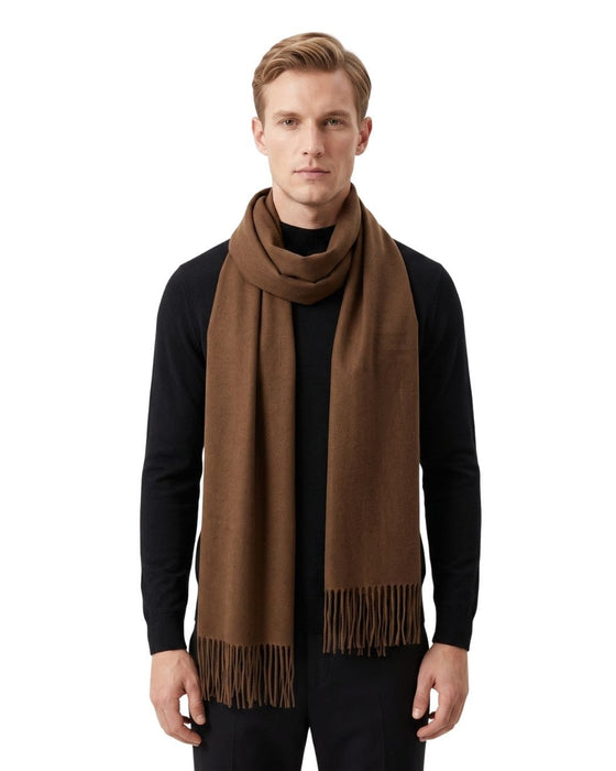 Lanvin Pure Cashmere Scarf – Classic Brown Wrap,  Luxuriously Soft