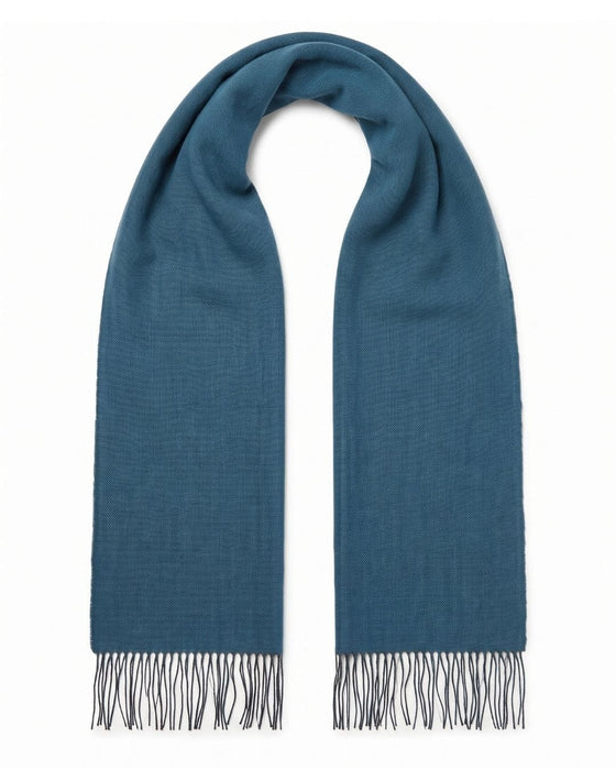 Lanvin 100% Virgin Wool Scarf – Herringbone Pattern, Elegant Fringed Design