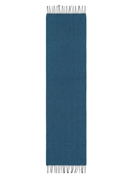 Lanvin 100% Virgin Wool Scarf – Herringbone Pattern, Elegant Fringed Design