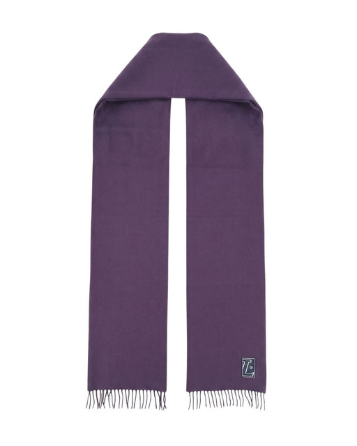Lanvin Soft Luxurious 100% Wool Purple Fringe Scarf