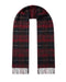 Lanvin 100% Wool Scarf – Plaid Burgundy and Black,  Fringed Winter Wrap