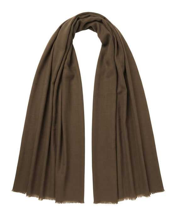 Lanvin 100% Cashmere Scarf – Luxurious Brown Wrap, Lightweight Elegance