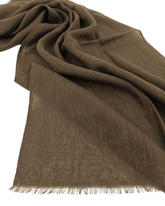 Lanvin 100% Cashmere Scarf – Luxurious Brown Wrap, Lightweight Elegance