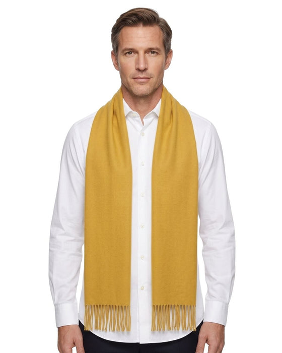 Lanvin Soft Luxurious Cashmere blend Yellow Fringe Scarf