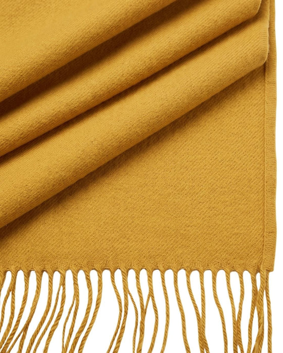 Lanvin Soft Luxurious Cashmere blend Yellow Fringe Scarf