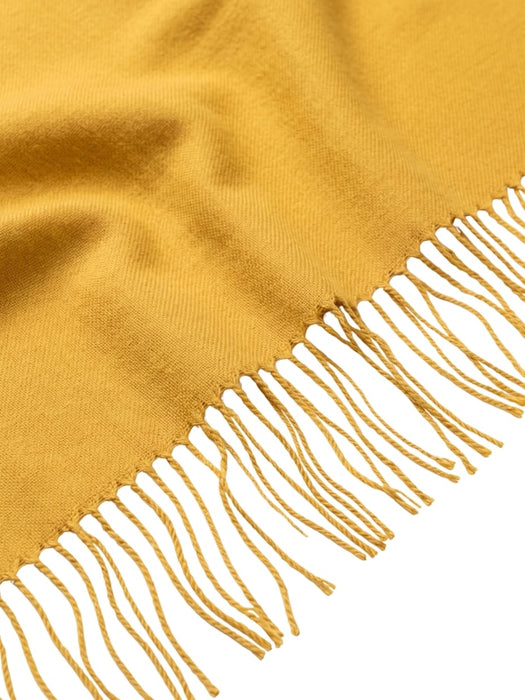 Lanvin Soft Luxurious Cashmere blend Yellow Fringe Scarf