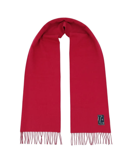 Lanvin Soft Luxurious 100% Wool Red Fringe Scarf
