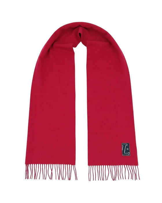 Lanvin Soft Luxurious 100% Wool Red Fringe Scarf