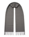 Lanvin 100% Wool Taupe Grey Scarf with Fringed Edges Luxury Accessory