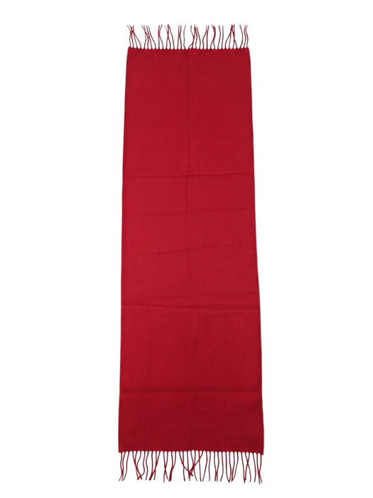 Lanvin Soft Luxurious Cashmere and Wool Red Fringe Scarf